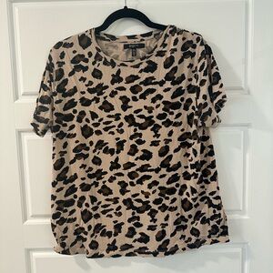 Brunette the Label Classic Crew Neck Tee. Size M/L. Leopard colour.
